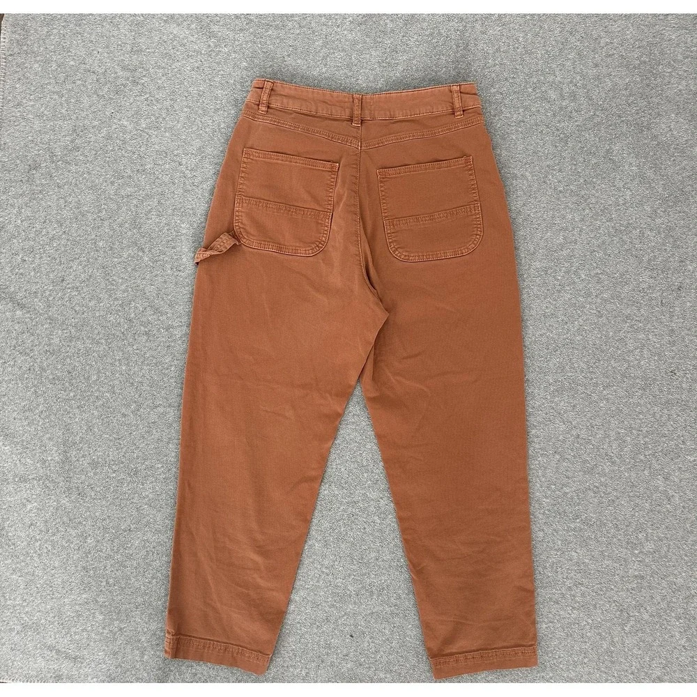 Marine Layer Pants Womens 10 Rust Carpenter Tapered Cropped Utility Twill - Picture 6 of 9